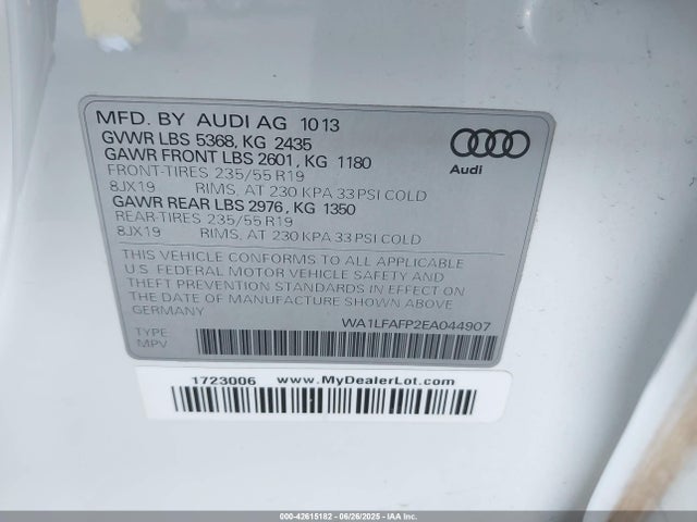 2014 AUDI Q5 WA1LFAFP2EA044907 Photo 8
