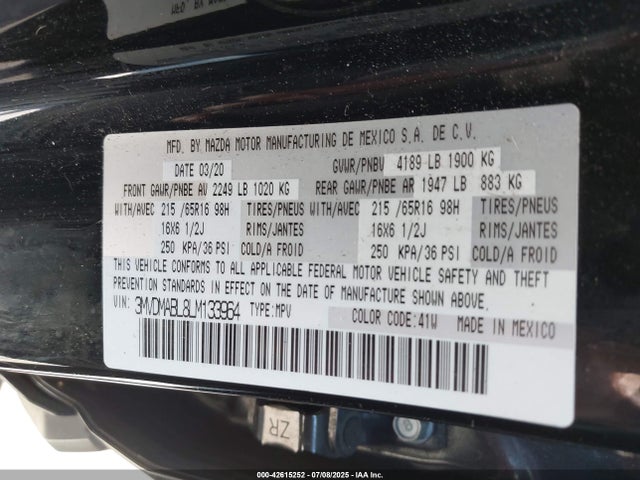 Mazda py 2020 3MVDMABL8LM133964 Image 9