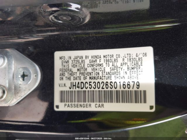 2006 ACURA RSX JH4DC53026S016679 Photo 8