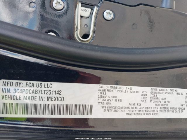 2020 DODGE JOURNEY 3C4PDCAB7LT251142 Photo 8