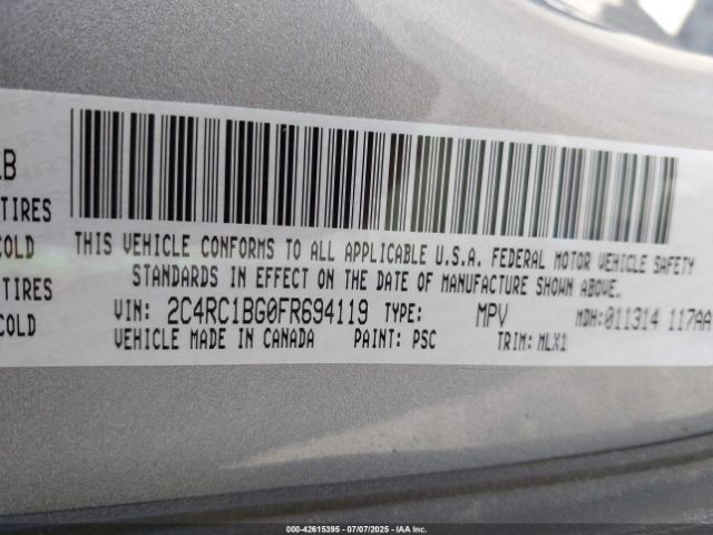 2015 CHRYSLER TOWN & COUNTRY 2C4RC1BG0FR694119 Photo 8