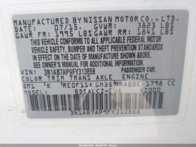 2015 NISSAN SENTRA 3N1AB7AP9FY313858 Photo 8