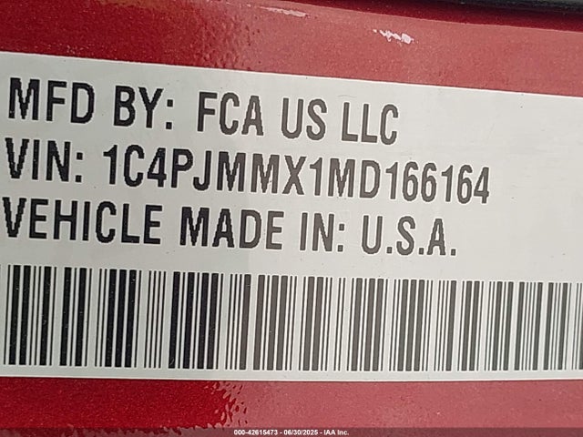1C4PJMMX1MD166164 Jeep 2021