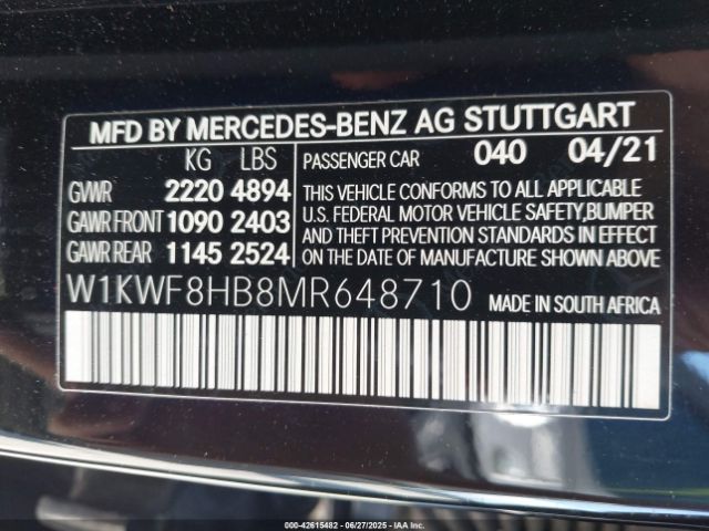 2021 MERCEDES-BENZ AMG C 63 W1KWF8HB8MR648710 Photo 8