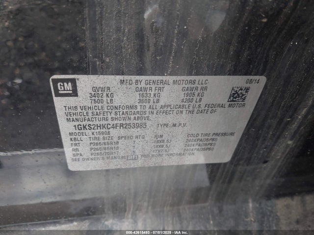 2015 GMC YUKON XL 1500 1GKS2HKC4FR253985 Photo 8