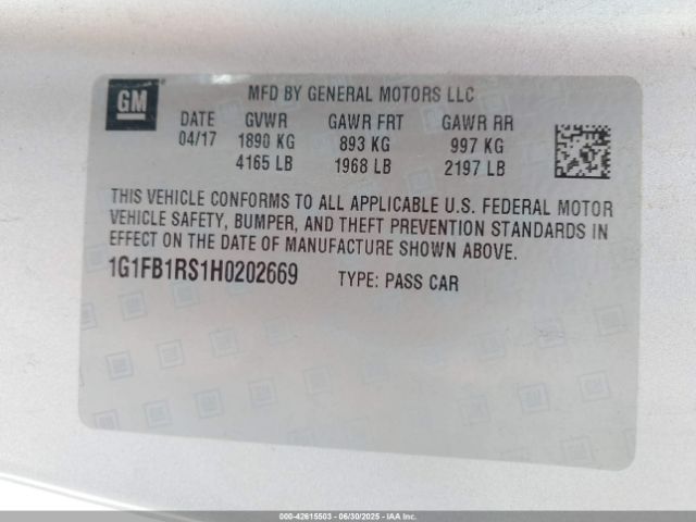 2017 CHEVROLET CAMARO 1G1FB1RS1H0202669 Photo 8