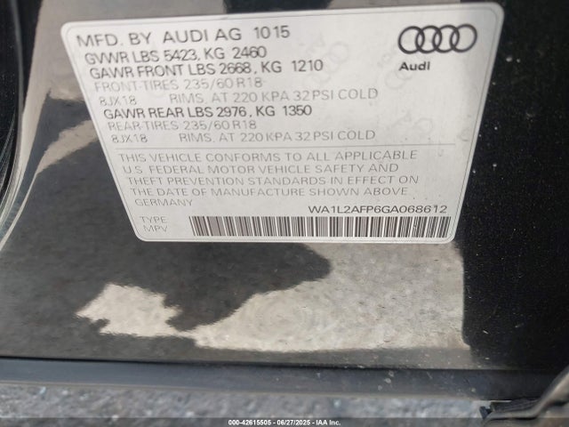 2016 AUDI Q5 WA1L2AFP6GA068612 Photo 8