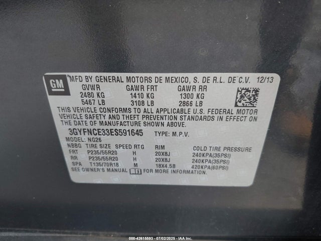 2014 CADILLAC SRX 3GYFNCE33ES591645 Photo 8