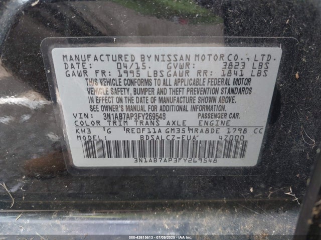 3N1AB7AP3FY269548 Nissan 2015
