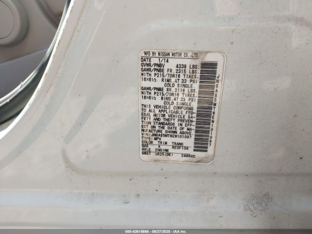 JN8AS5MT6EW101097 Nissan 2014