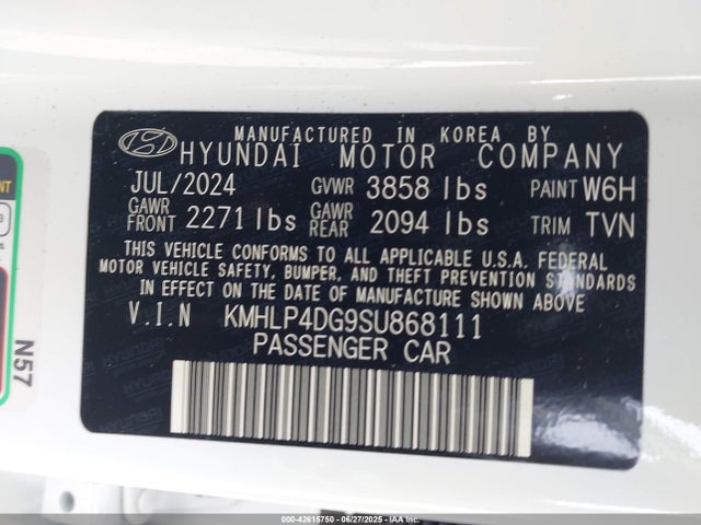 KMHLP4DG9SU868111 Hyundai mpi nu pe