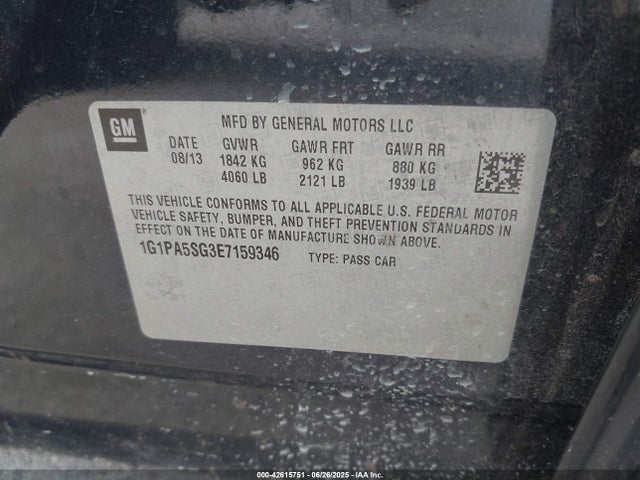 1G1PA5SG3E7159346 Chevrolet lwe