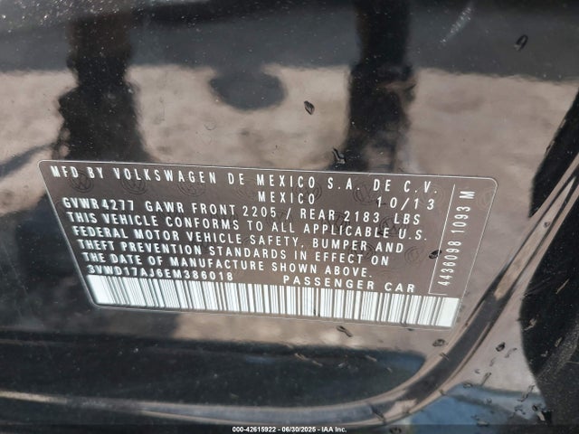 3VWD17AJ6EM386018 Volkswagen 2014
