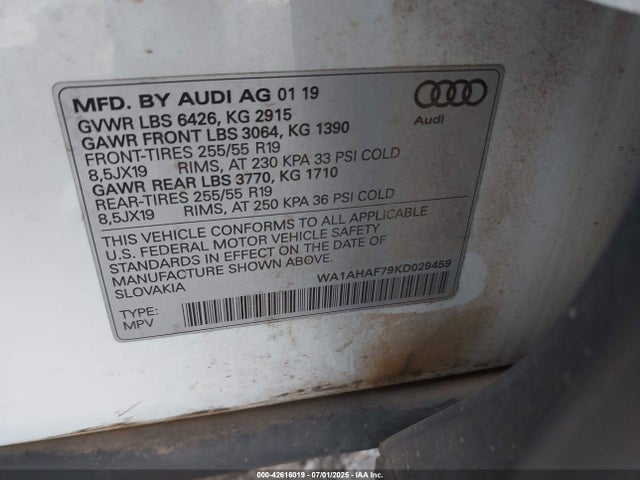 2019 AUDI Q7 WA1AHAF79KD029459 Photo 8