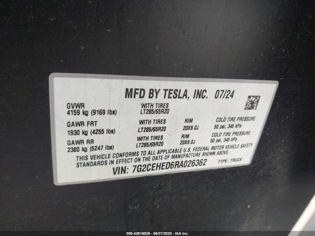 2024 TESLA CYBERTRUCK 7G2CEHED6RA026362 Photo 8