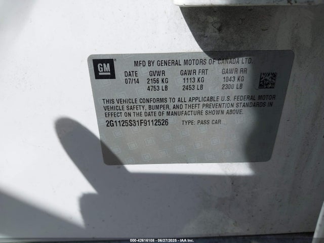 2G1125S31F9112526 Chevrolet lfx