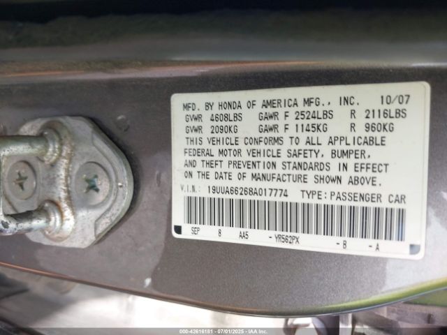 2008 ACURA TL 19UUA66268A017774 Photo 8
