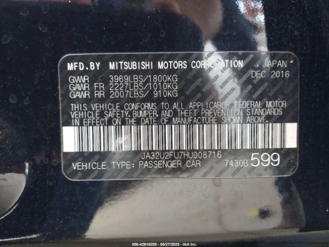 2017 MITSUBISHI LANCER JA32U2FU7HU008716 Photo 8