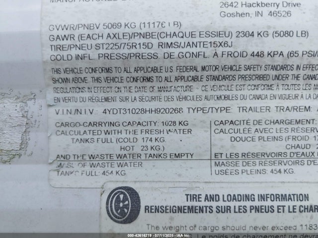 4YDT31028HH920268 Dutchman 2017