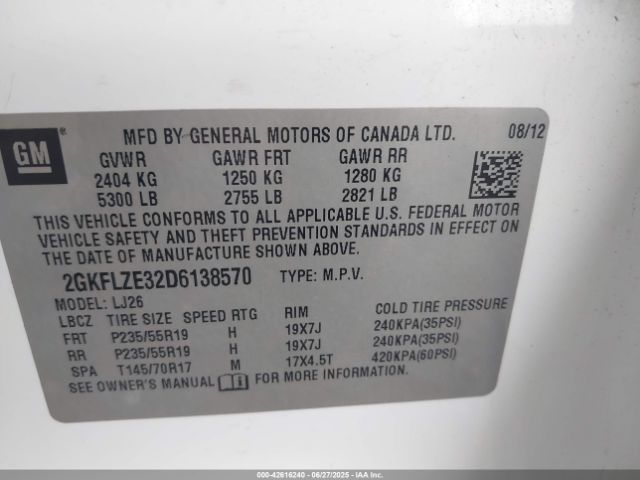 2013 GMC TERRAIN 2GKFLZE32D6138570 Photo 8