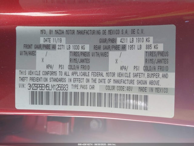 3MZBPBEM5LM125683 Mazda py cylinder deactivation