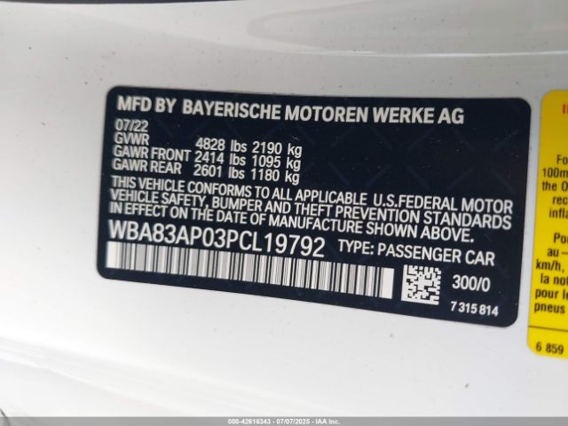 2023 BMW M440I WBA83AP03PCL19792 Photo 8