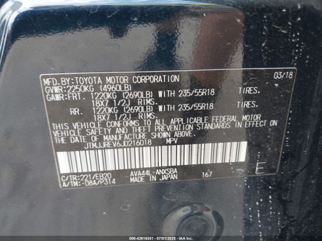 2018 TOYOTA RAV4 HYBRID JTMJJREV6JD216018 Photo 8