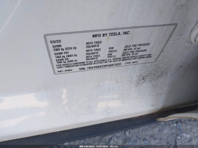 2023 TESLA MODEL Y 7SAYGDEE9PA087029 Photo 8