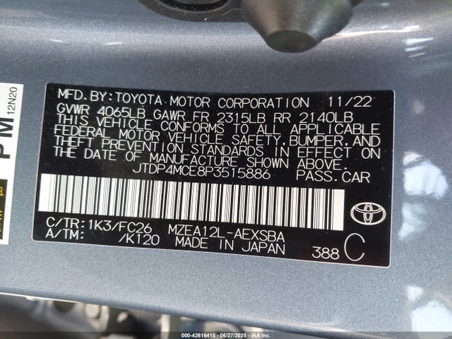 JTDP4MCE8P3515886 Toyota m20a-fks