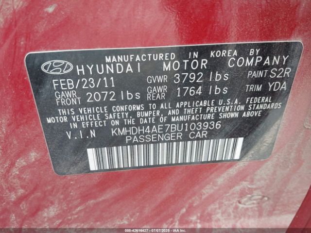 2011 HYUNDAI ELANTRA KMHDH4AE7BU103936 Photo 8