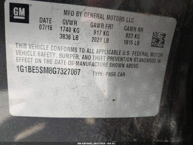 1G1BE5SM8G7327067 Chevrolet le2 - di: direct injection, alum, vvt, gen i, gmna