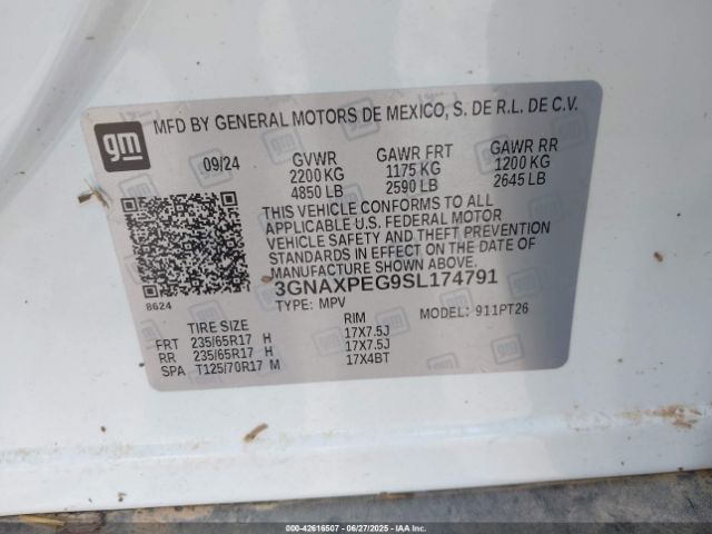 2025 CHEVROLET EQUINOX 3GNAXPEG9SL174791 Photo 8