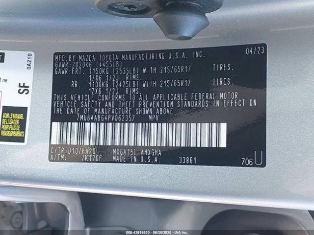 2023 TOYOTA COROLLA CROSS 7MUBAABG4PV062357 Photo 8