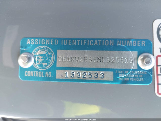 2HKRW2H86MH625619 Honda l15be
