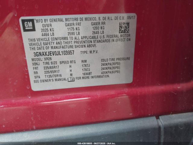 2018 CHEVROLET EQUINOX 3GNAXJEV0JL103957 Photo 8