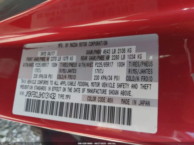 2017 MAZDA CX-5 JM3KFBCL8H0131432 Photo 8