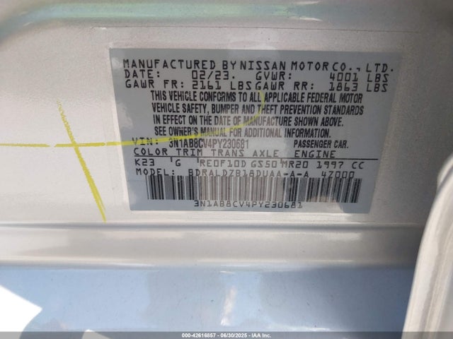 3N1AB8CV4PY230681 Nissan 2023