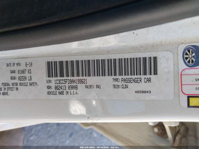2010 CHRYSLER SEBRING 1C3CC5FD9AN199621 Photo 8