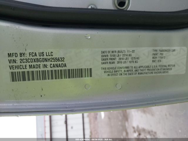 2022 DODGE CHARGER 2C3CDXBG0NH255632 Photo 8