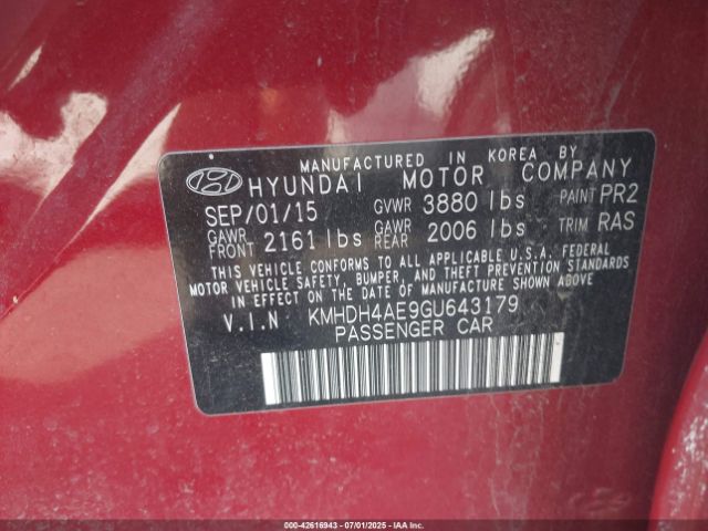 2016 HYUNDAI ELANTRA KMHDH4AE9GU643179 Photo 8