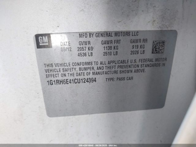 2012 CHEVROLET VOLT 1G1RH6E41CU124394 Photo 8