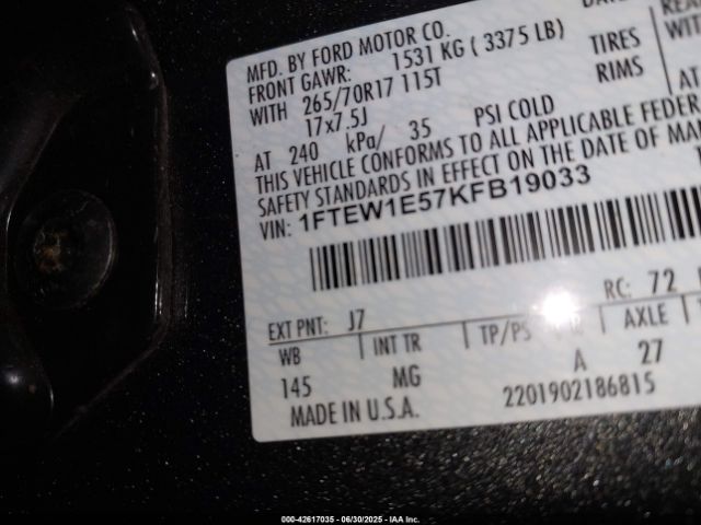 2019 FORD F-150 1FTEW1E57KFB19033 Photo 8