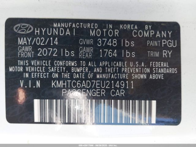 KMHTC6AD7EU214911 Hyundai dohc gdi gamma