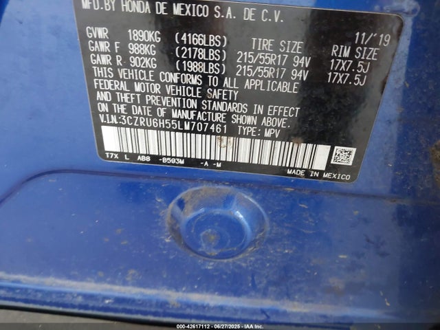 3CZRU6H55LM707461 Honda r18z9