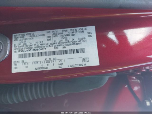 2021 FORD ESCAPE 1FMCU0G61MUB00971 Photo 8