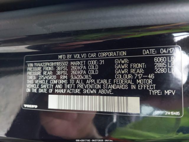 2017 VOLVO XC90 YV4A22PK8H1185502 Photo 8