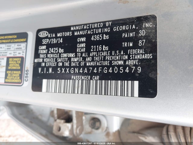 5XXGN4A74FG405479 KIA dohc gdi theta ii