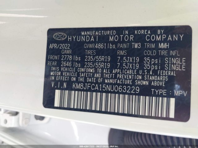 2022 HYUNDAI TUCSON HYBRID KM8JFCA15NU063229 Photo 8