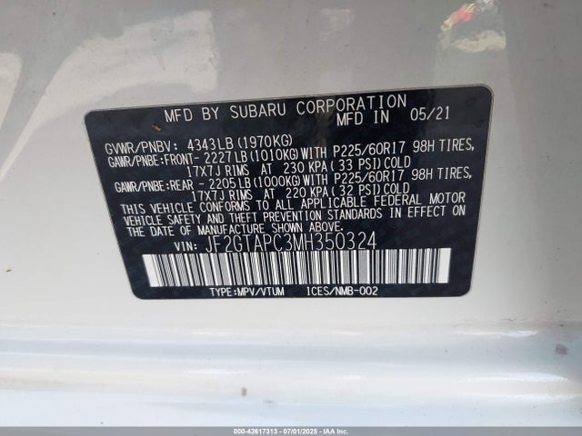 JF2GTAPC3MH350324 Subaru na