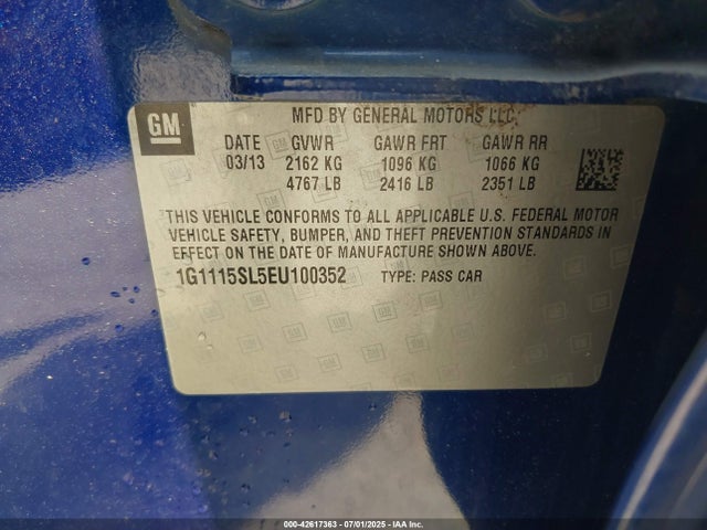 1G1115SL5EU100352 Chevrolet lkw